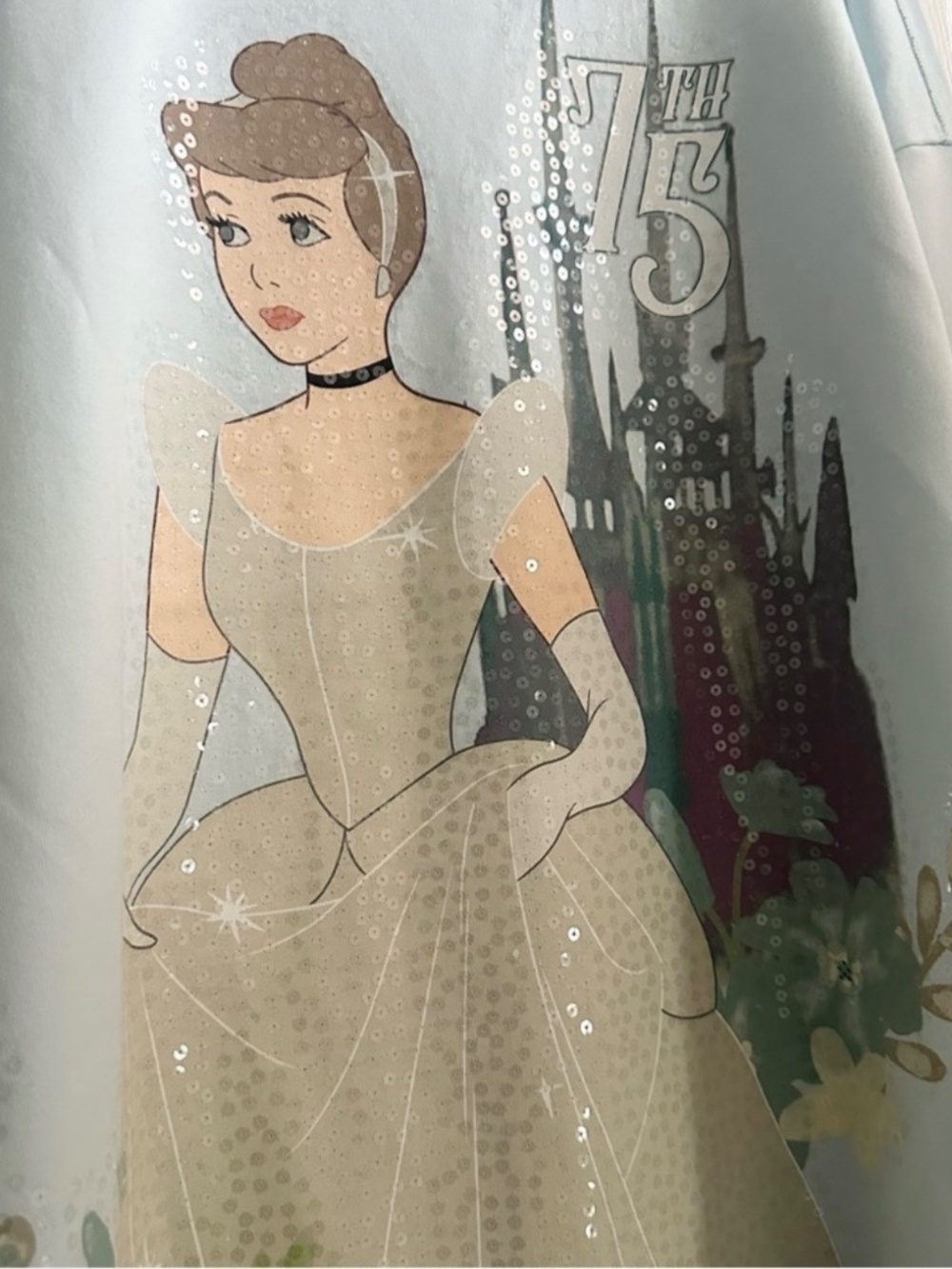 NWT Disney Parks Cinderella 75th Anniversary Once Upon a Time Sequin Sweatshirt - Picture 3 of 5